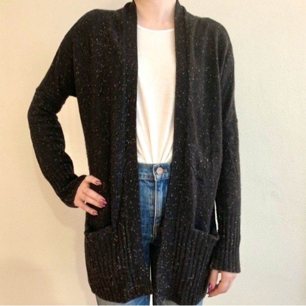 Aritzia Talula Lenox Sweater Black Speckled Cardigan Size XXS